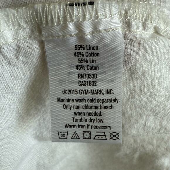 5/$35  Crazy 8 Boys Viking Crew White Linen Blend Shirt‎ Roll Tab Sleeves 5T - Picture 8 of 8